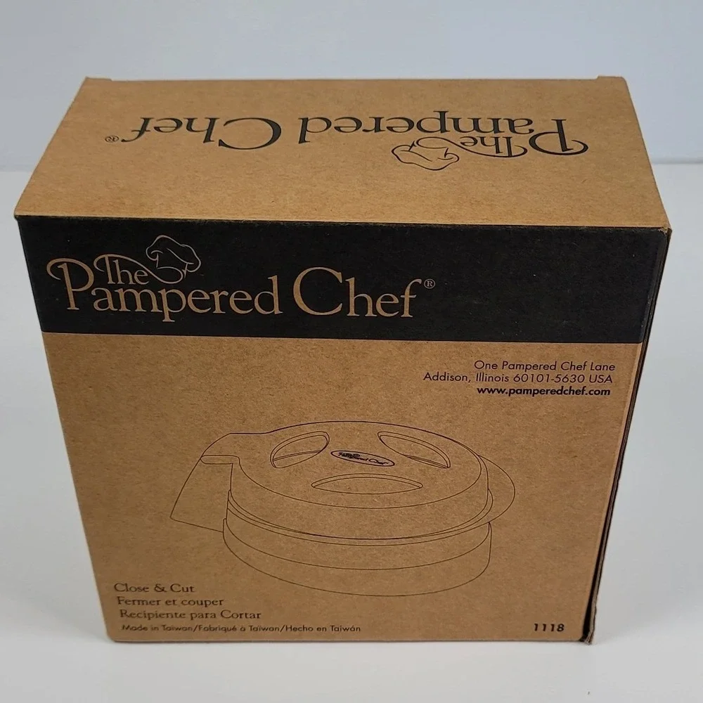 The Pampered Chef Close & Cut Food Slicer Tool 1118 White Kitchen Prep Slicer